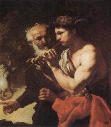 Johann Carl Loth Mercury piping to Argus oil painting on canvas